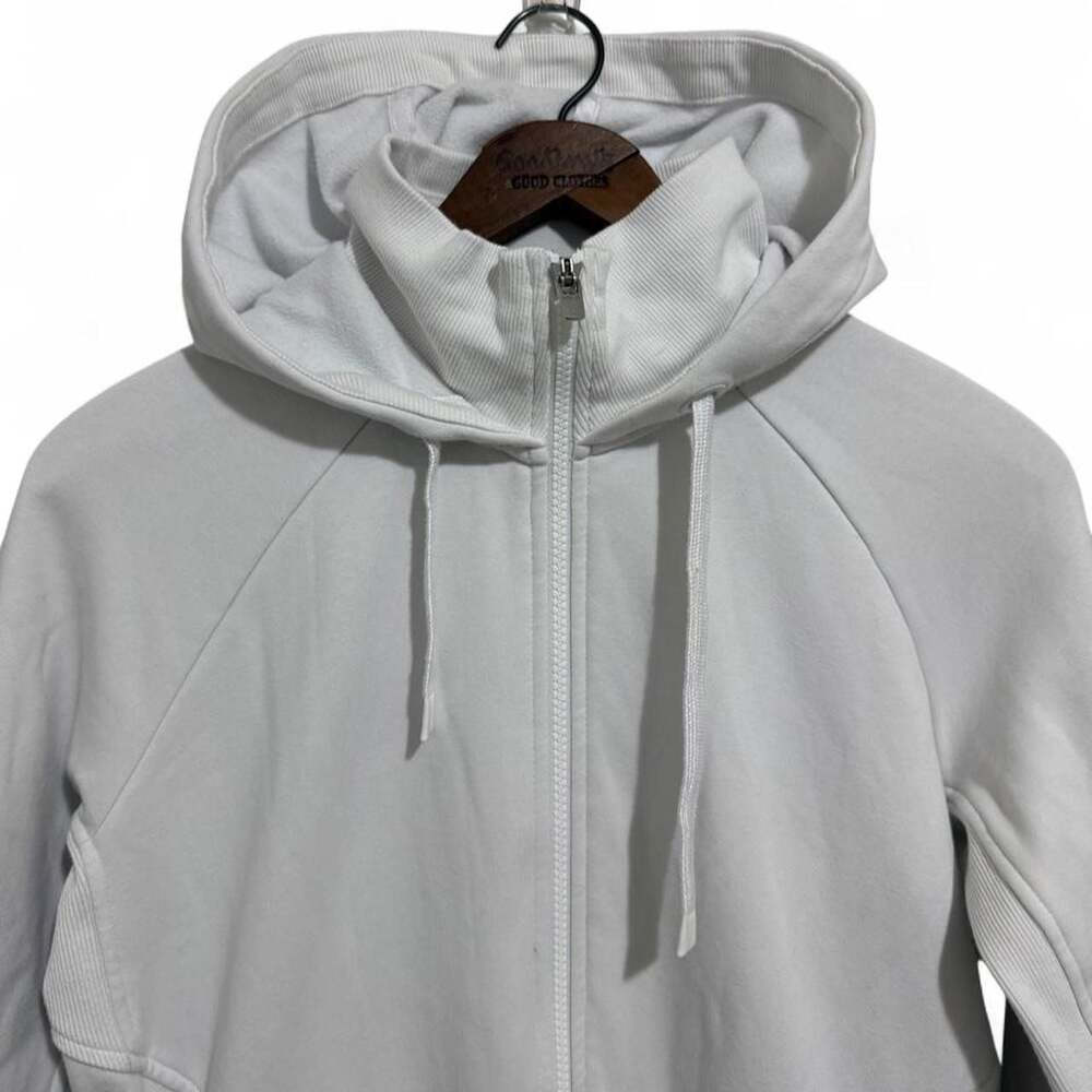 Athleta White Full Zip Hoodie Sweatshirt Medium